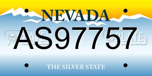 AS97757 Nevada License Plate