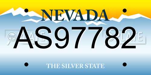 AS97782 Nevada License Plate