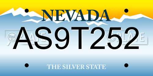 AS9T252 Nevada License Plate