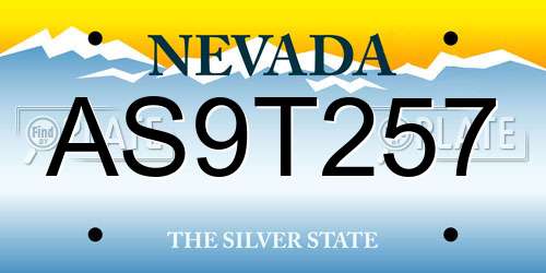 AS9T257 Nevada License Plate