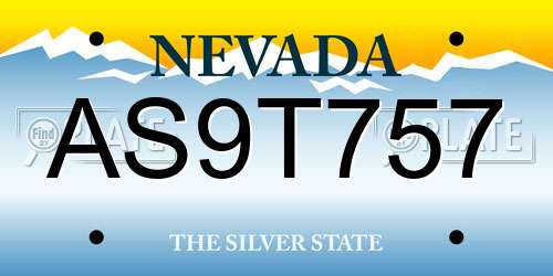 AS9T757 Nevada License Plate