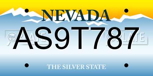 AS9T787 Nevada License Plate