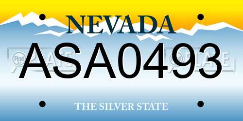 ASA0493 Nevada License Plate