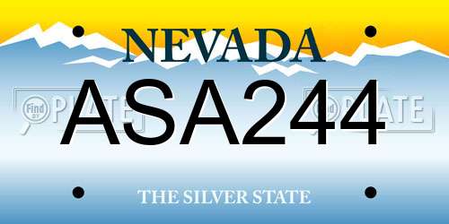 ASA244 Nevada License Plate