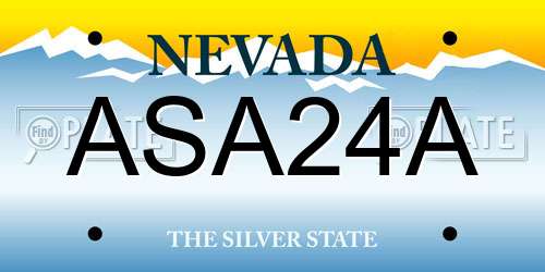 ASA24A Nevada License Plate