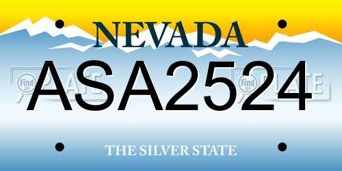 ASA2524 Nevada License Plate