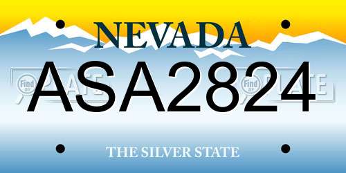 ASA2824 Nevada License Plate