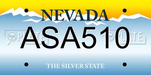 ASA510 Nevada License Plate