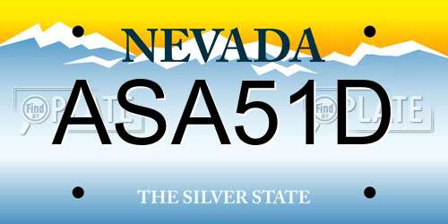 ASA51D Nevada License Plate