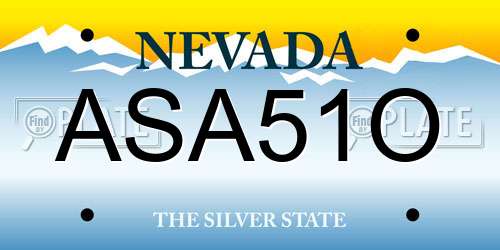 ASA51O Nevada License Plate