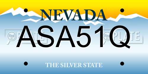 ASA51Q Nevada License Plate