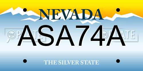 ASA74A Nevada License Plate