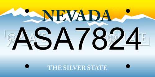 ASA7824 Nevada License Plate
