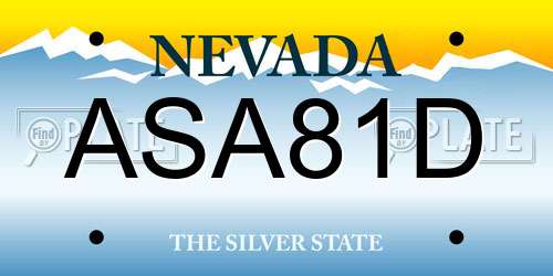 ASA81D Nevada License Plate