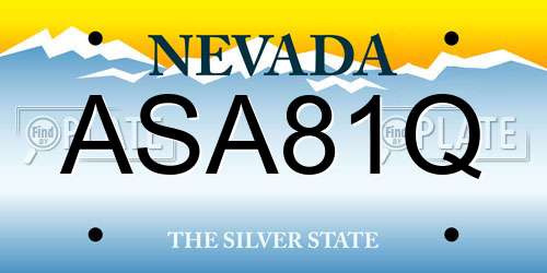ASA81Q Nevada License Plate
