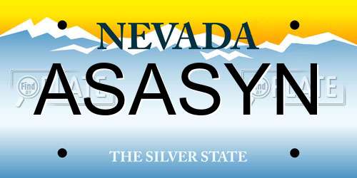 ASASYN Nevada License Plate