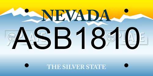 ASB1810 Nevada License Plate
