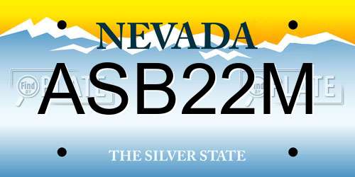 ASB22M Nevada License Plate