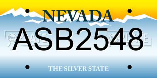 ASB2548 Nevada License Plate