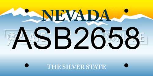 ASB2658 Nevada License Plate
