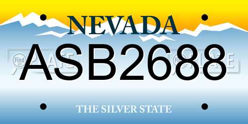 ASB2688 Nevada License Plate