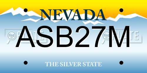 ASB27M Nevada License Plate