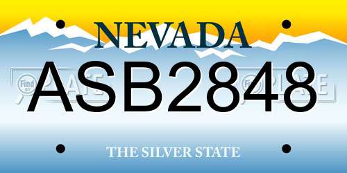 ASB2848 Nevada License Plate