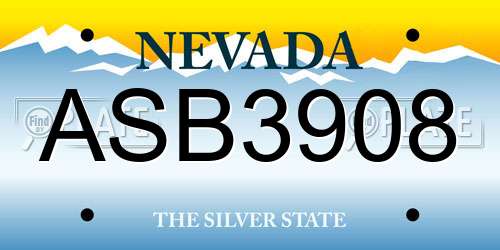 ASB3908 Nevada License Plate