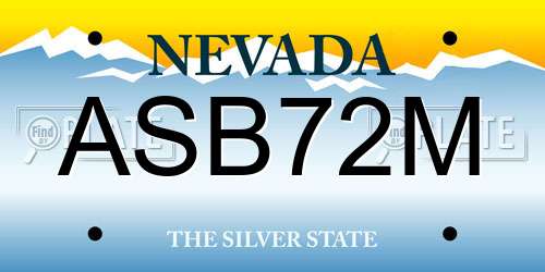 ASB72M Nevada License Plate