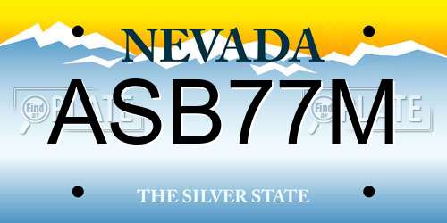 ASB77M Nevada License Plate