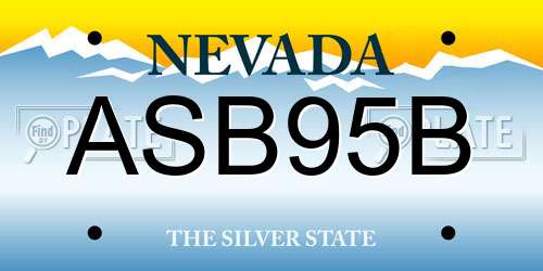 ASB95B Nevada License Plate