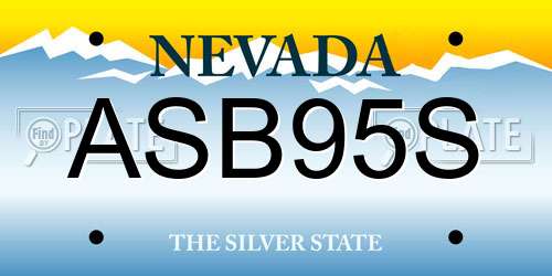 ASB95S Nevada License Plate