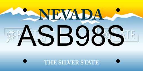 ASB98S Nevada License Plate