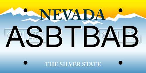 ASBTBAB Nevada License Plate
