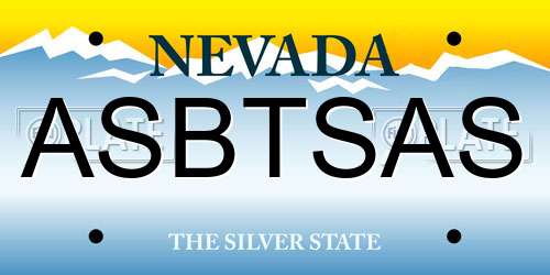 ASBTSAS Nevada License Plate