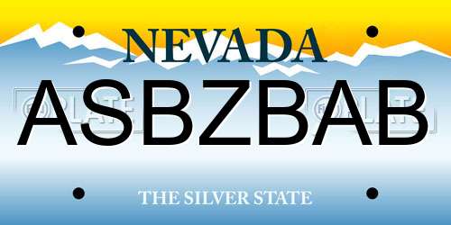 ASBZBAB Nevada License Plate