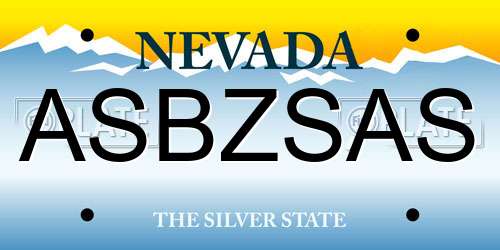 ASBZSAS Nevada License Plate