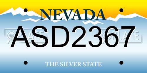 ASD2367 Nevada License Plate
