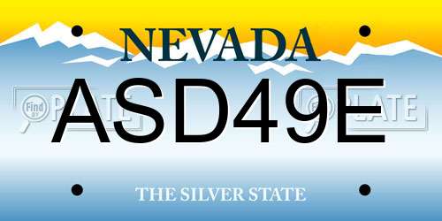 ASD49E Nevada License Plate