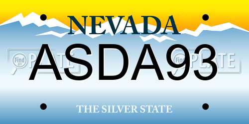 ASDA93 Nevada License Plate