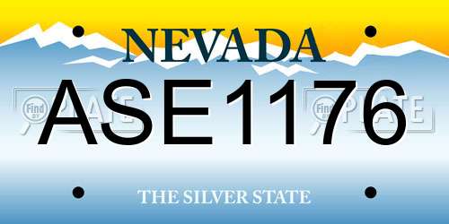ASE1176 Nevada License Plate