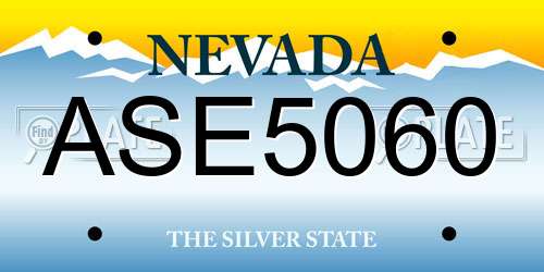 ASE5060 Nevada License Plate