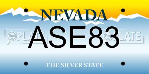 ASE83 Nevada License Plate