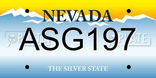 ASG197 Nevada License Plate