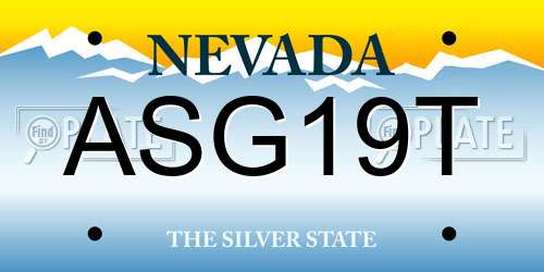 ASG19T Nevada License Plate