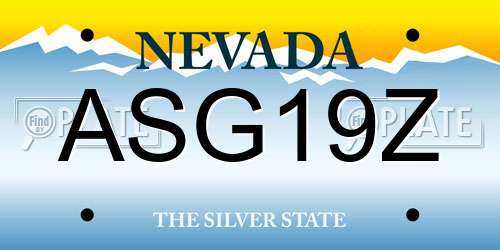 ASG19Z Nevada License Plate