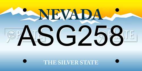 ASG258 Nevada License Plate