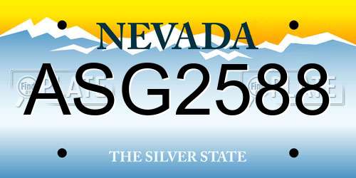 ASG2588 Nevada License Plate