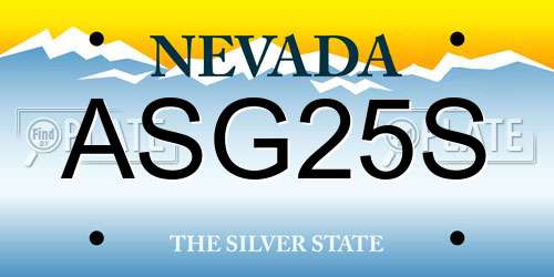 ASG25S Nevada License Plate