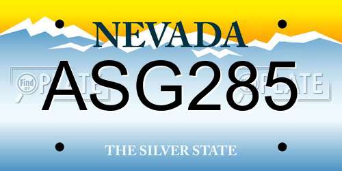 ASG285 Nevada License Plate